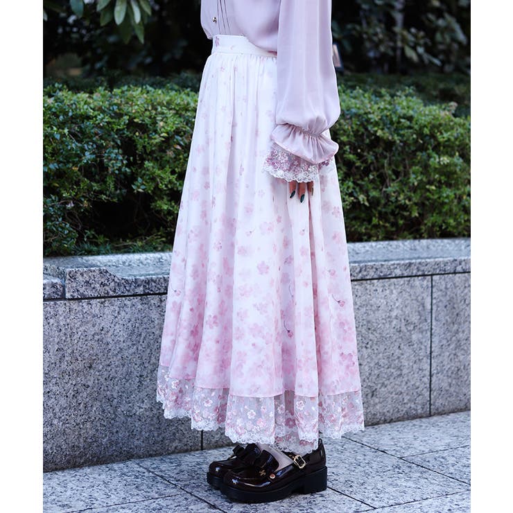 桜レース×桜柄スカート | axes femme | 詳細画像2 