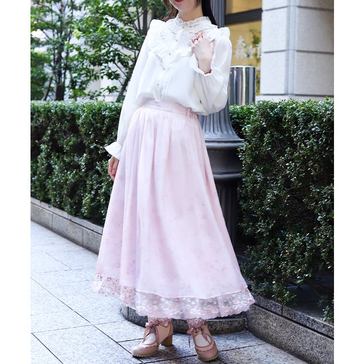 桜レース×桜柄スカート | axes femme | 詳細画像4 