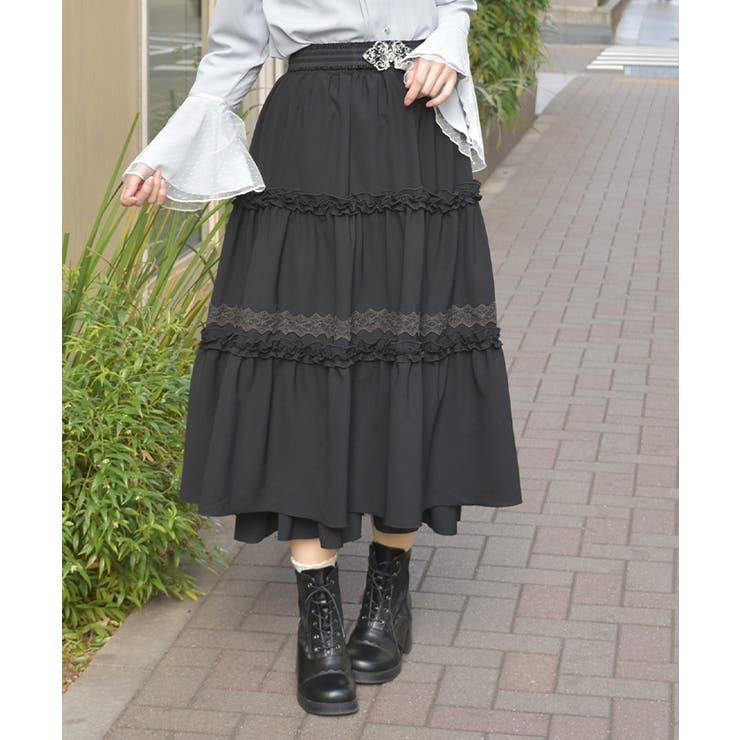 フリル切替ティアードスカート | axes femme | 詳細画像4 