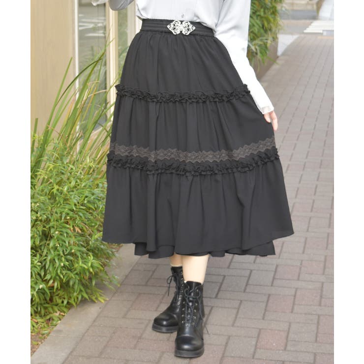 フリル切替ティアードスカート | axes femme | 詳細画像5 