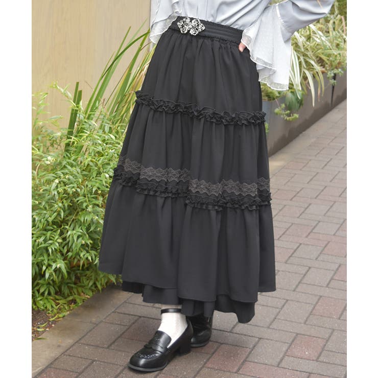 フリル切替ティアードスカート | axes femme | 詳細画像7 