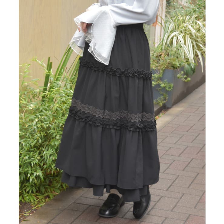 フリル切替ティアードスカート | axes femme | 詳細画像8 