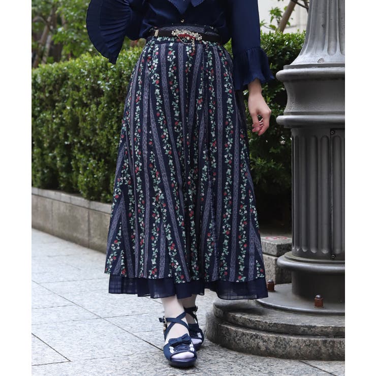 苺柄切替フレアスカート | axes femme | 詳細画像10 