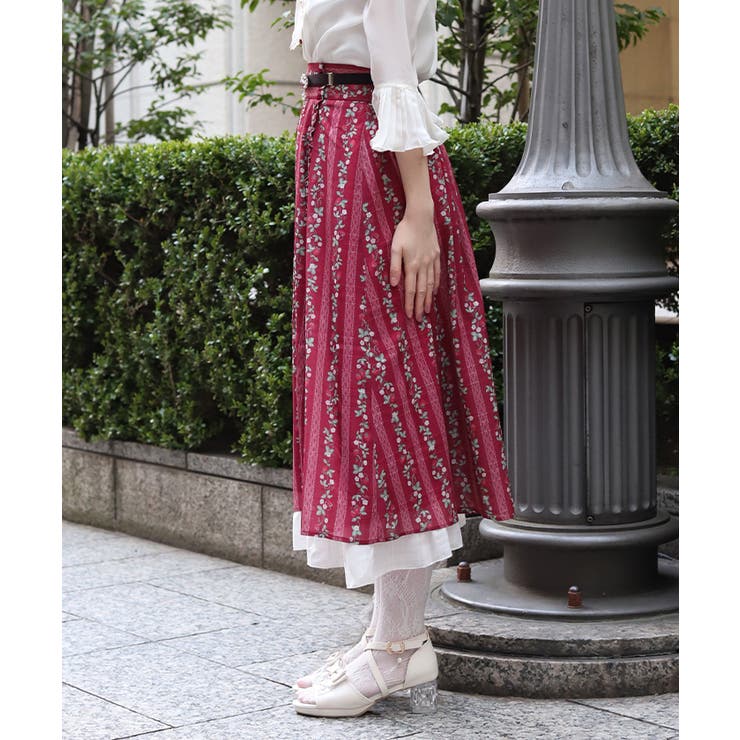 苺柄切替フレアスカート | axes femme | 詳細画像2 