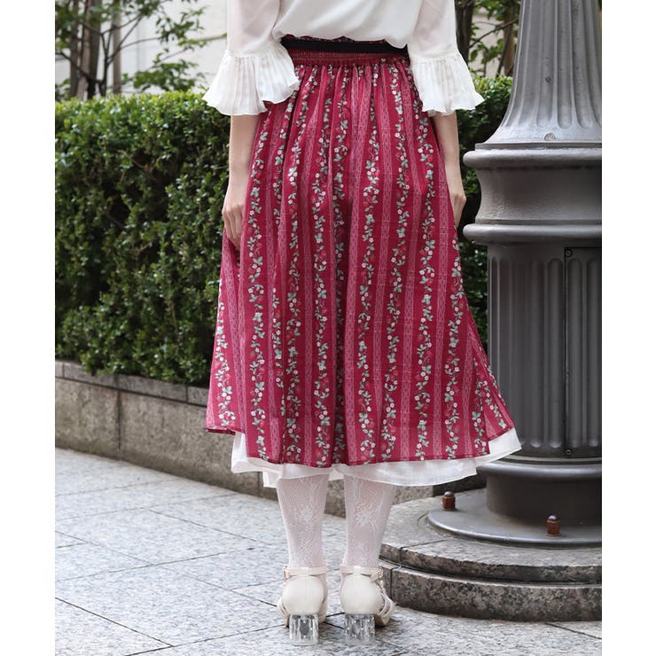 苺柄切替フレアスカート | axes femme | 詳細画像3 