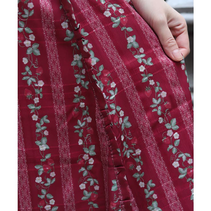 苺柄切替フレアスカート | axes femme | 詳細画像4 