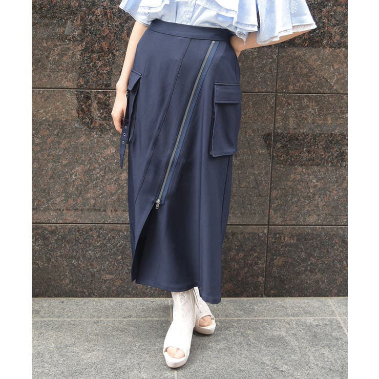 紺 | ジップタイトスカート | axes femme