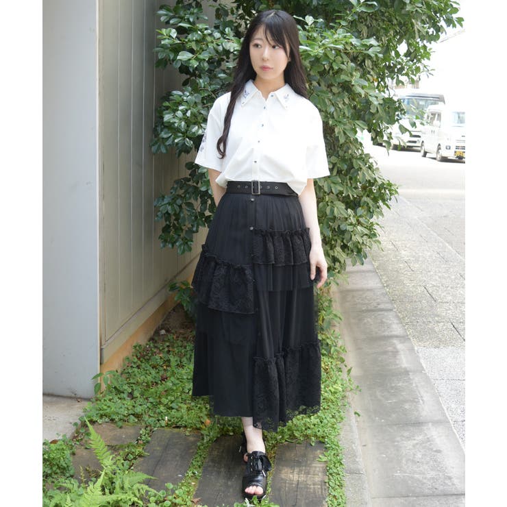 異素材切替ロングスカート | axes femme | 詳細画像11 