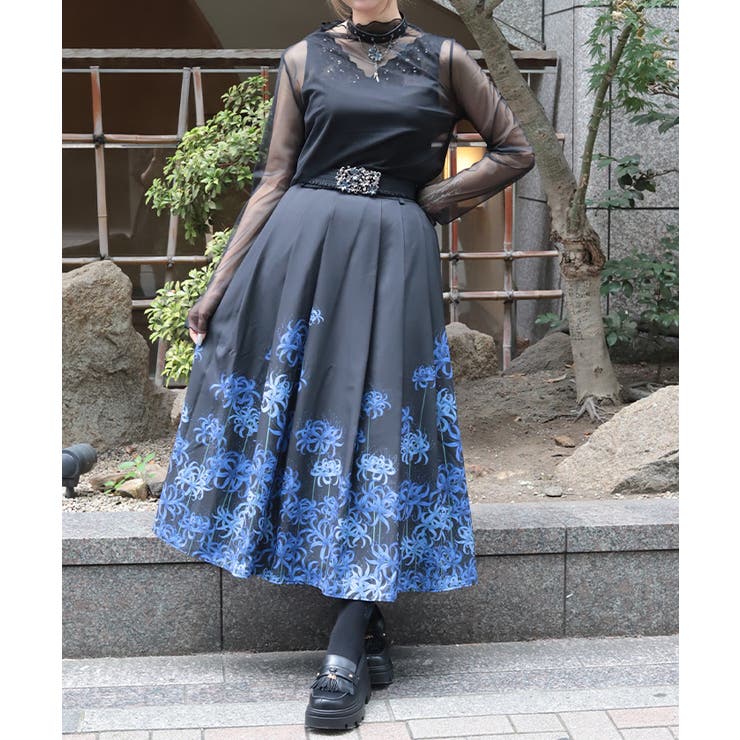 彼岸花柄ＳＫ | axes femme | 詳細画像7 