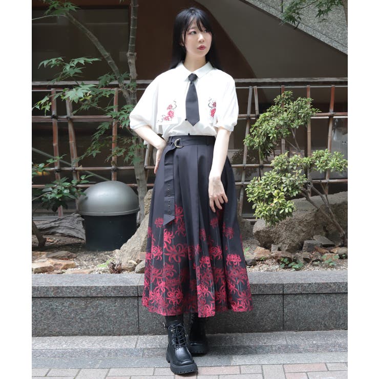 彼岸花柄ＳＫ | axes femme | 詳細画像8 