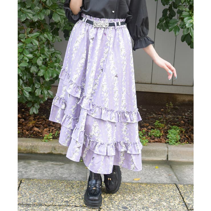 ラベンダー | ジャスミン柄マルチＷＡＹスカート | axes femme