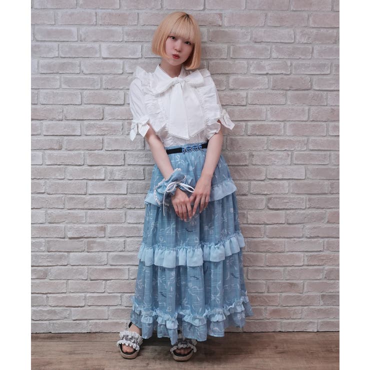 リボン柄シアーチェックスカート | axes femme | 詳細画像9 