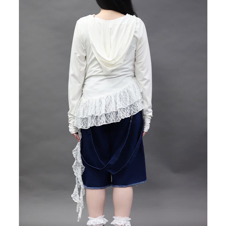 ドレープアシメレースヘムプルオーバー | axes femme | 詳細画像3 