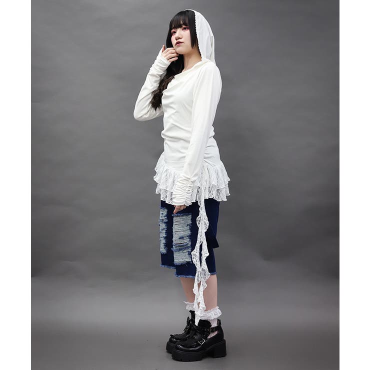 ドレープアシメレースヘムプルオーバー | axes femme | 詳細画像5 