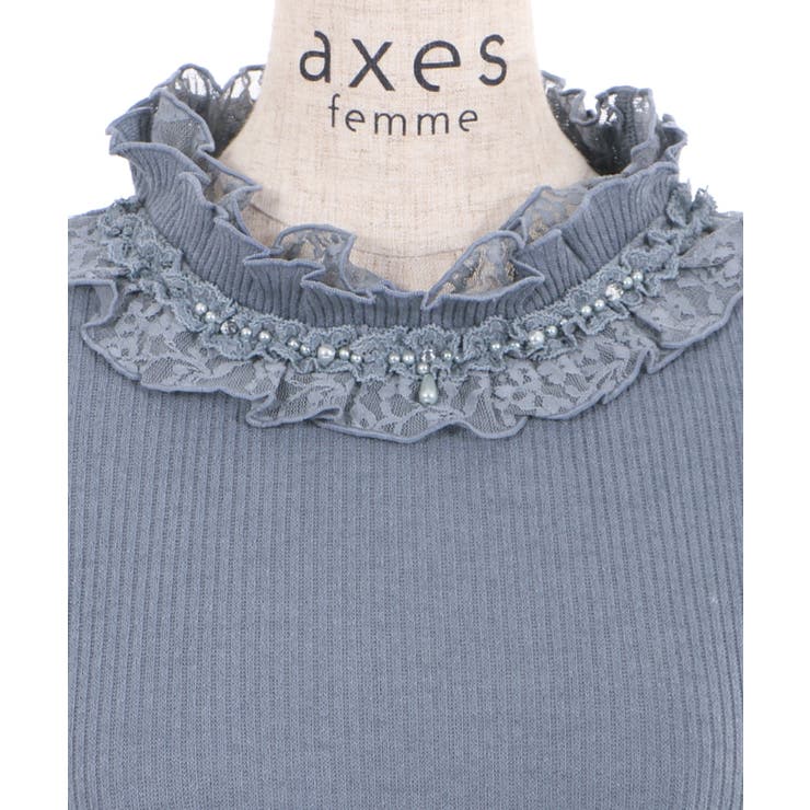 【新品】axes フリルカットプルオーバー(ブルー) フリルカットプルオーバー[品番：IGAW0001055]｜axes femme