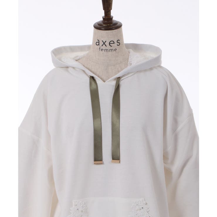 レースポケットパーカーPO[品番：IGAW0003502]｜axes femme 