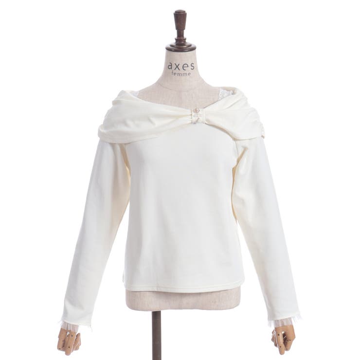 オフショル風リボンカットプルオーバー | axes femme | 詳細画像10 