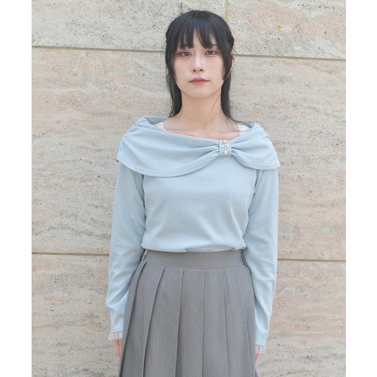 オフショル風リボンカットプルオーバー | axes femme | 詳細画像4 