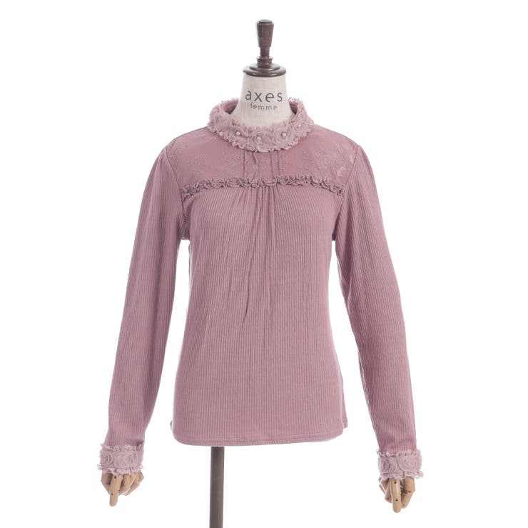 チュールローズレース切替プルオーバー | axes femme | 詳細画像16 