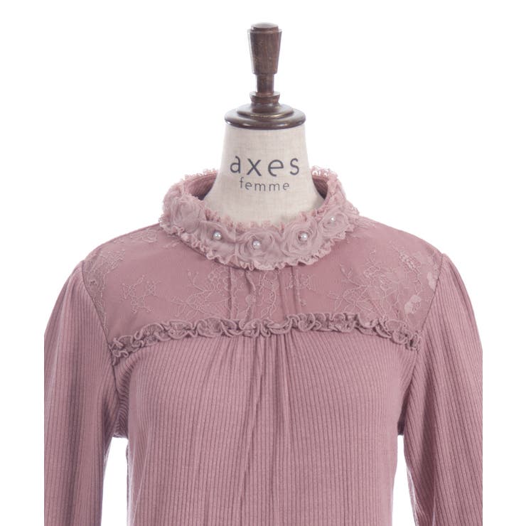 チュールローズレース切替プルオーバー | axes femme | 詳細画像19 