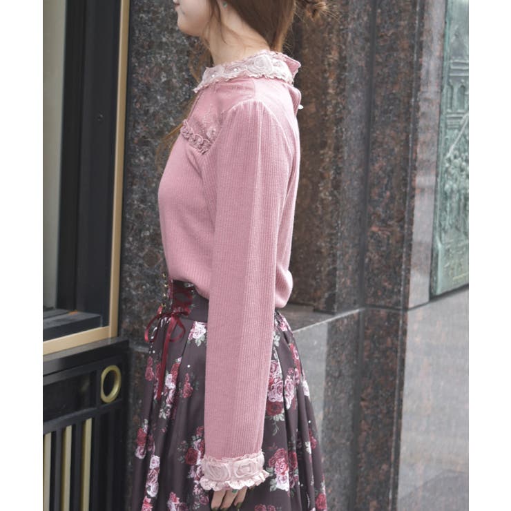 チュールローズレース切替プルオーバー | axes femme | 詳細画像2 