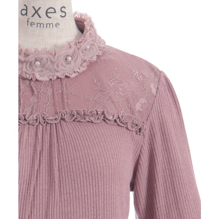チュールローズレース切替プルオーバー | axes femme | 詳細画像21 
