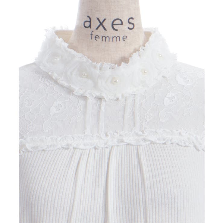 チュールローズレース切替プルオーバー | axes femme | 詳細画像29 