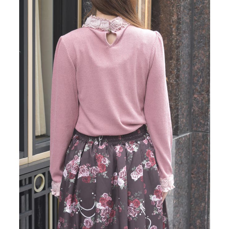 チュールローズレース切替プルオーバー | axes femme | 詳細画像3 