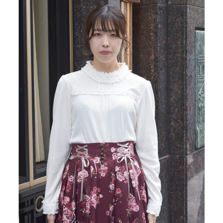 チュールローズレース切替プルオーバー | axes femme | 詳細画像6 