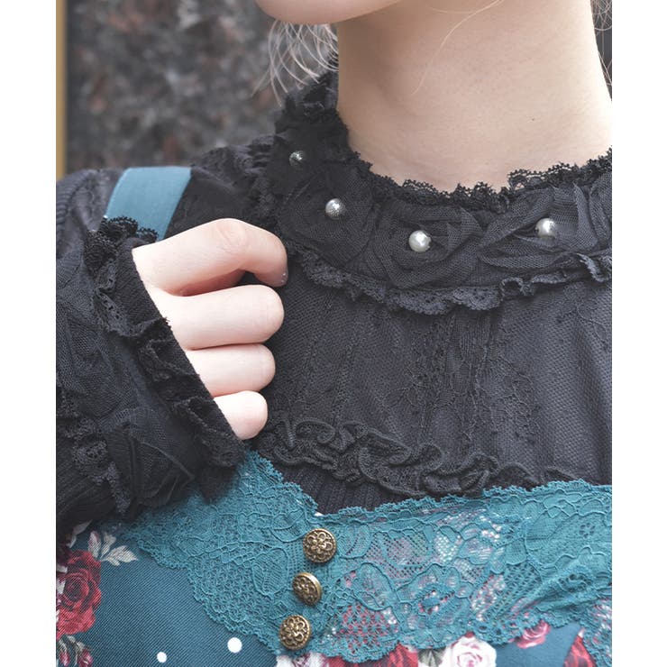 チュールローズレース切替プルオーバー | axes femme | 詳細画像7 