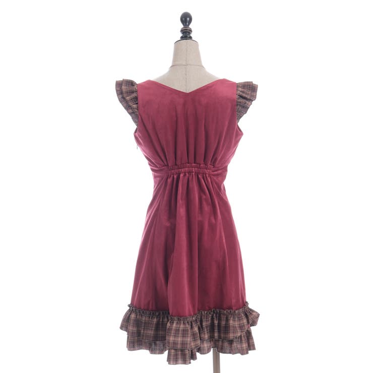 ベロア×チェックフリルＯＰ | axes femme | 詳細画像10 