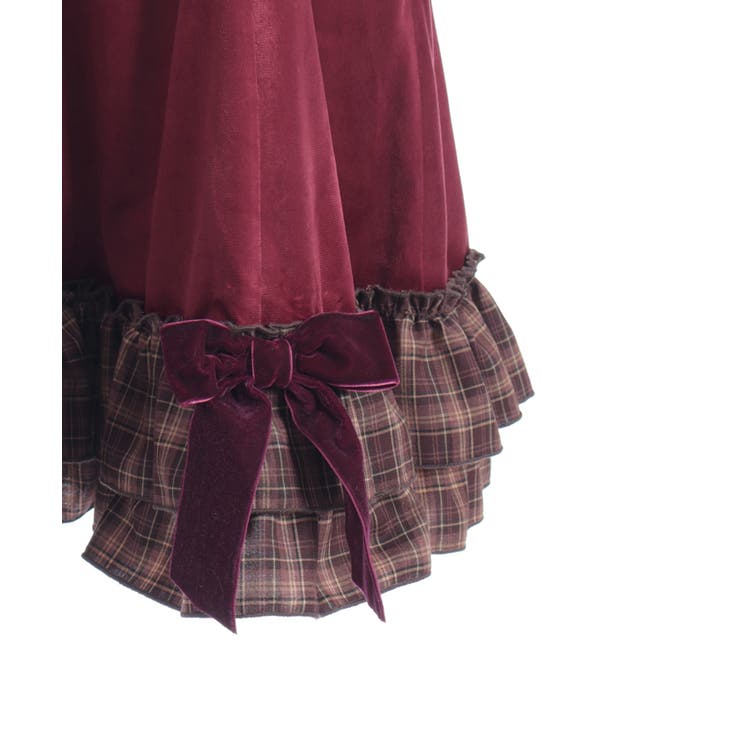 ベロア×チェックフリルＯＰ | axes femme | 詳細画像12 