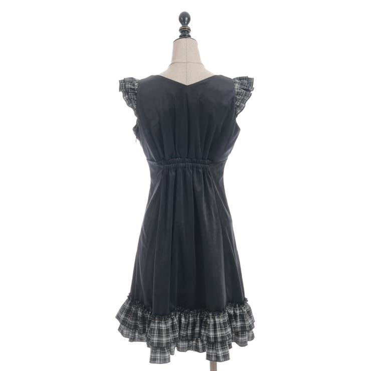 ベロア×チェックフリルＯＰ | axes femme | 詳細画像20 