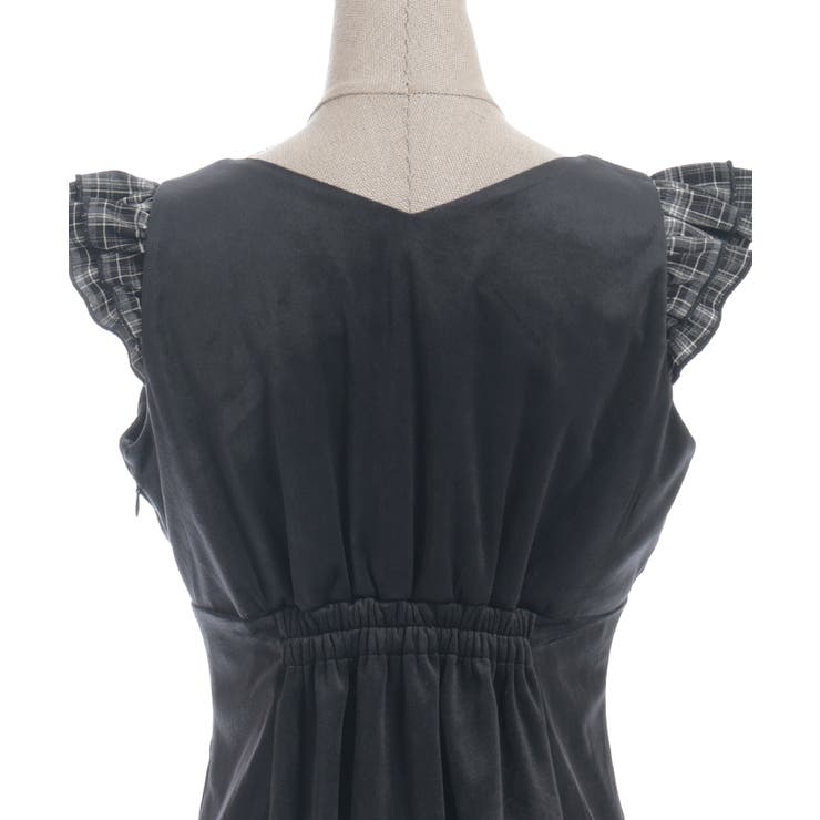 ベロア×チェックフリルＯＰ | axes femme | 詳細画像25 