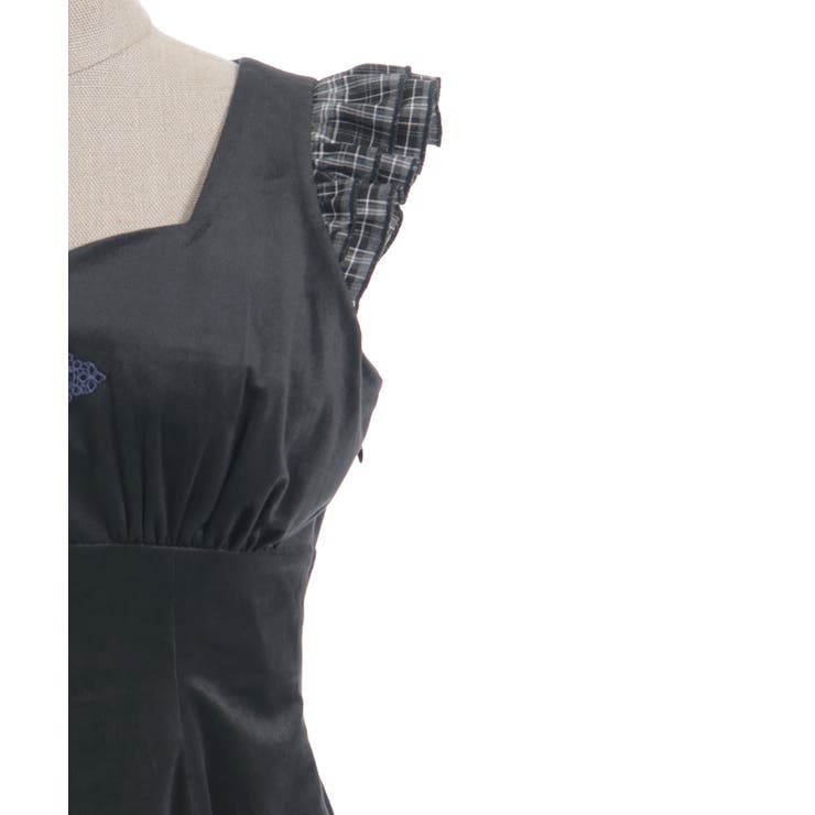 ベロア×チェックフリルＯＰ | axes femme | 詳細画像26 