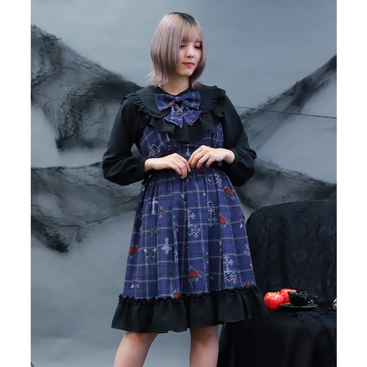 パープル | ナイトメアチェックワンピース | axes femme