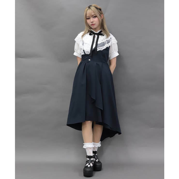 紺 | アシメベストデザインワンピース | axes femme