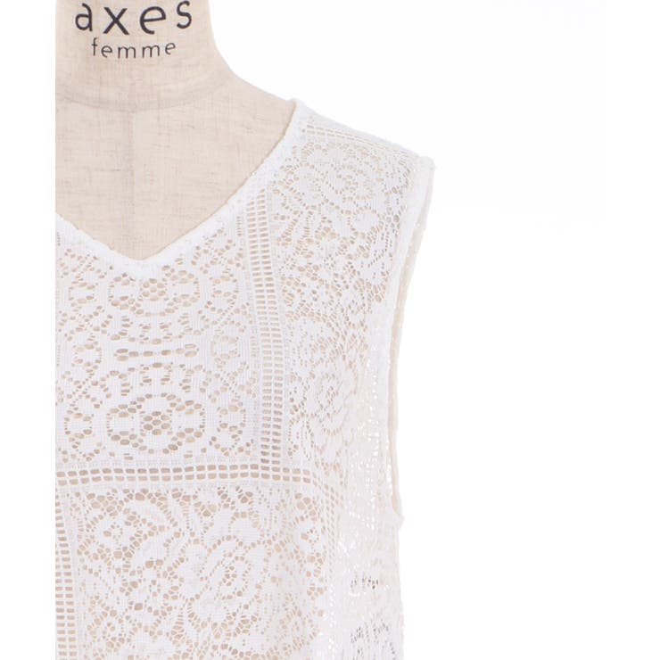 axes femme - 9/30まで　サイドリボン総レースジレ サイドリボン総レースジレ[品番：IGAW0002238]｜axes femme