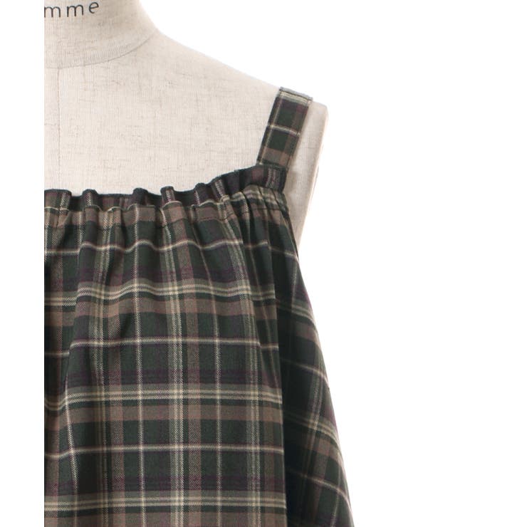 チェック柄キャミワンピース[品番：IGAW0002581]｜axes femme