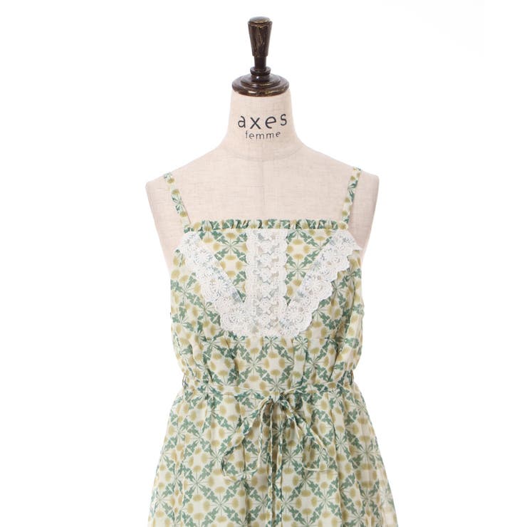 たんぽぽ柄ロングキャミOP[品番：IGAW0003488]｜axes femme