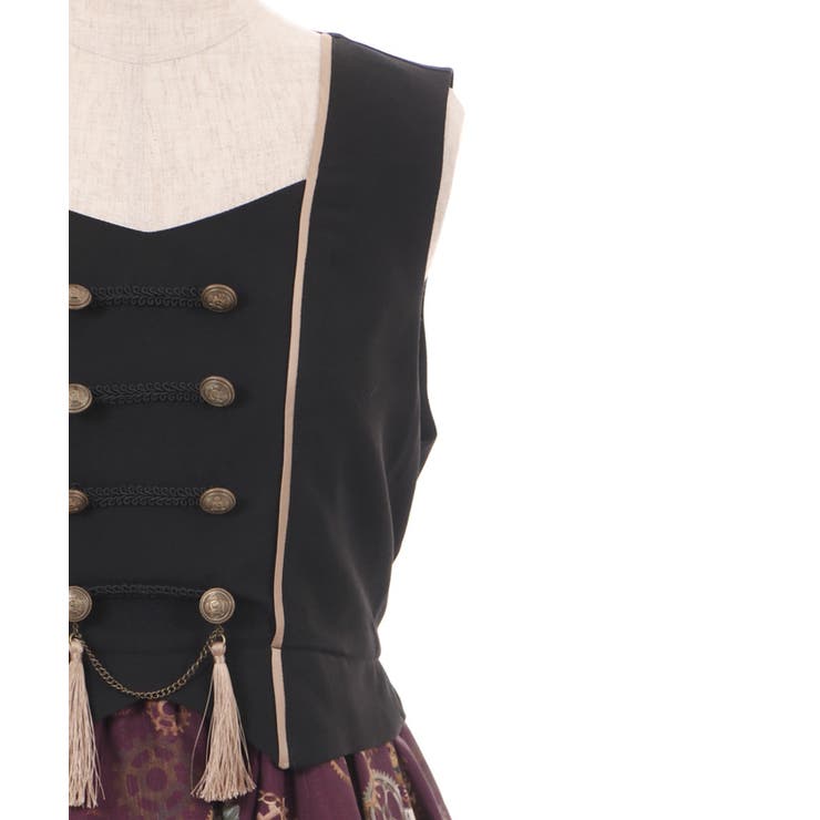 レトロクロック柄ジャンスカ[品番：IGAW0004016]｜axes femme