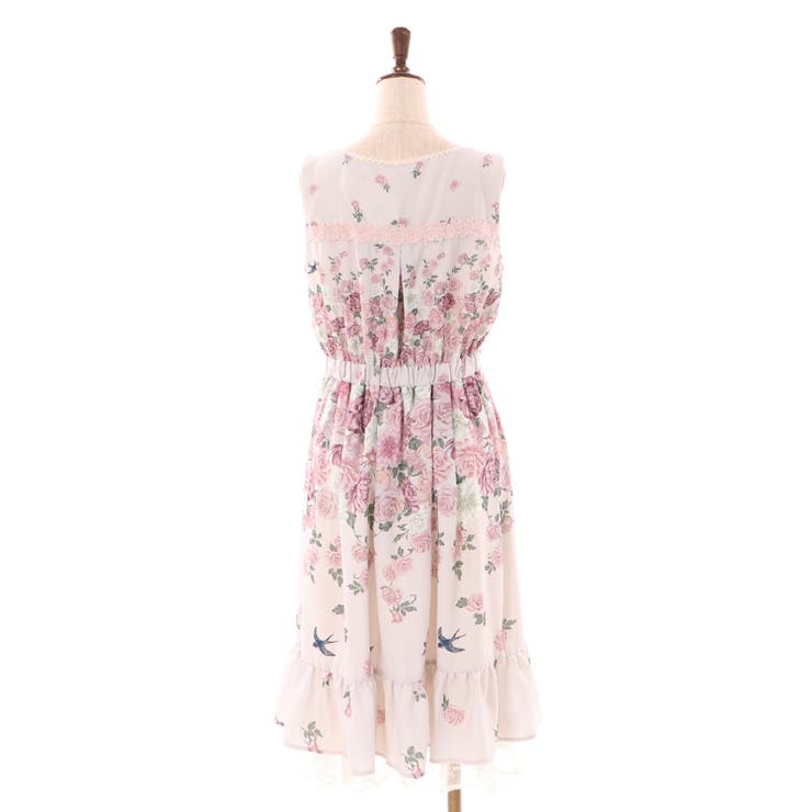 蔓薔薇柄ノースリワンピース[品番：IGAW0004117]｜axes femme