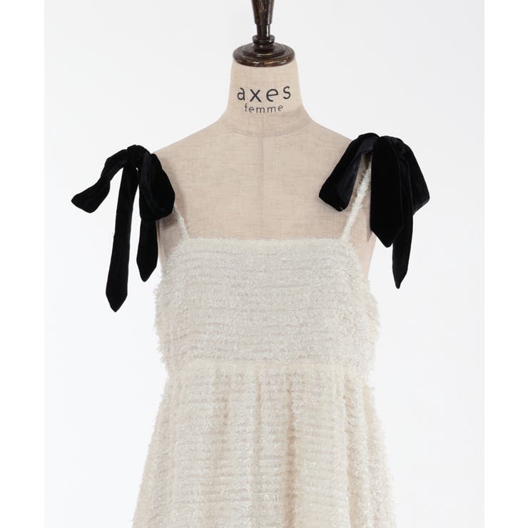 リボン付ジャカードワンピース[品番：IGAW0004285]｜axes femme