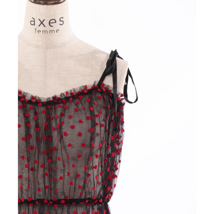 ハートチュールティアードワンピース[品番：IGAW0004612]｜axes