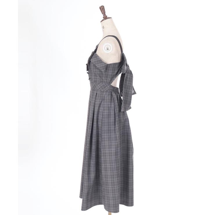バックリボンチェック柄ジャンスカ[品番：IGAW0005368]｜axes femme