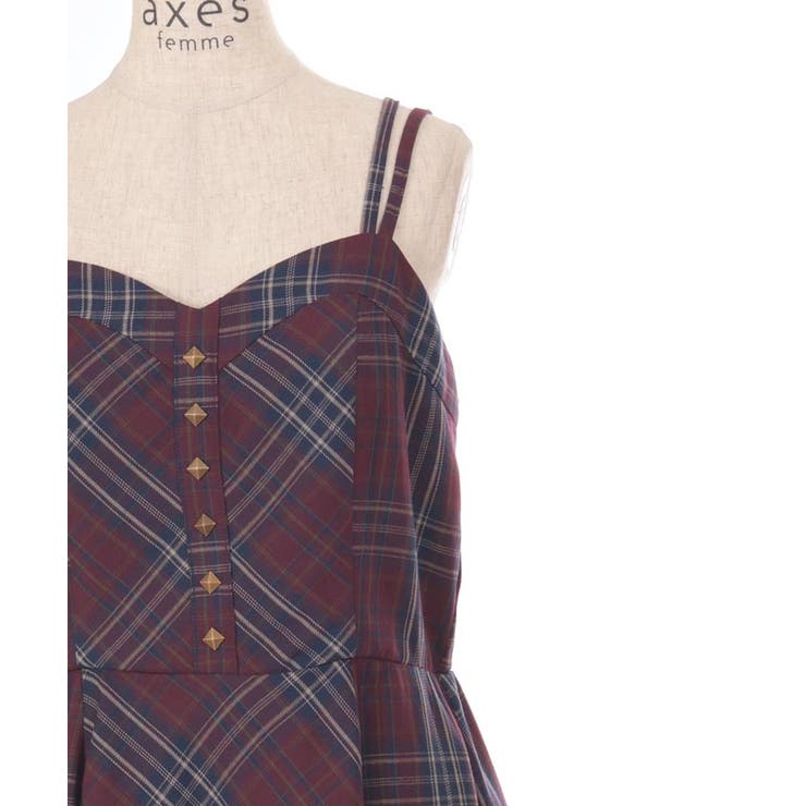 【axes】タータンチェックジャンスカ＆ジャケット axes femme（アクシーズファム）の「タータンチェックジャンスカ
