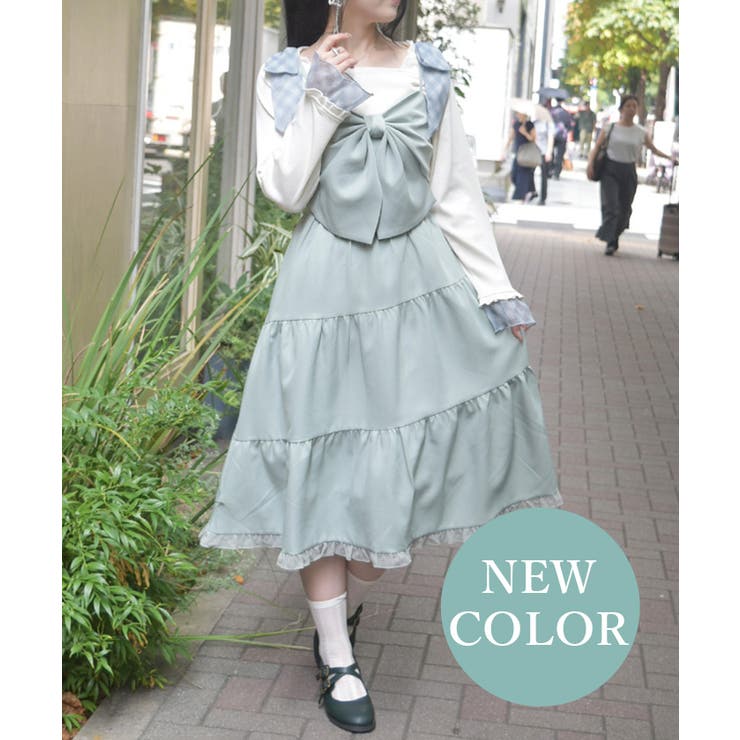 ミント | ビッグリボンティアードワンピース | axes femme