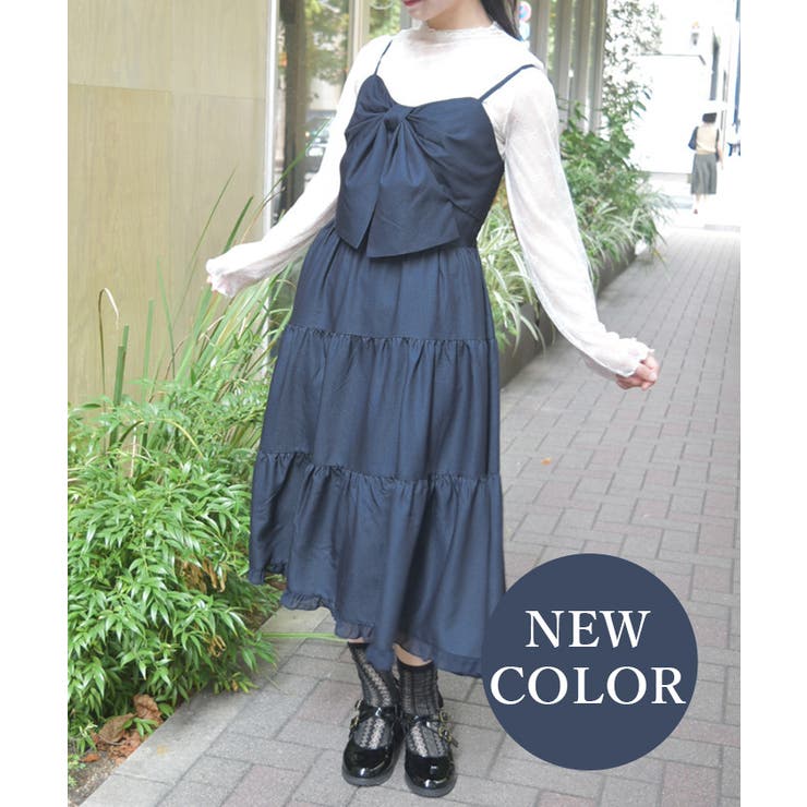 インディゴ | ビッグリボンティアードワンピース | axes femme