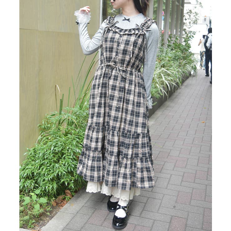 黒 | コットンレース使チェックＯＰ | axes femme