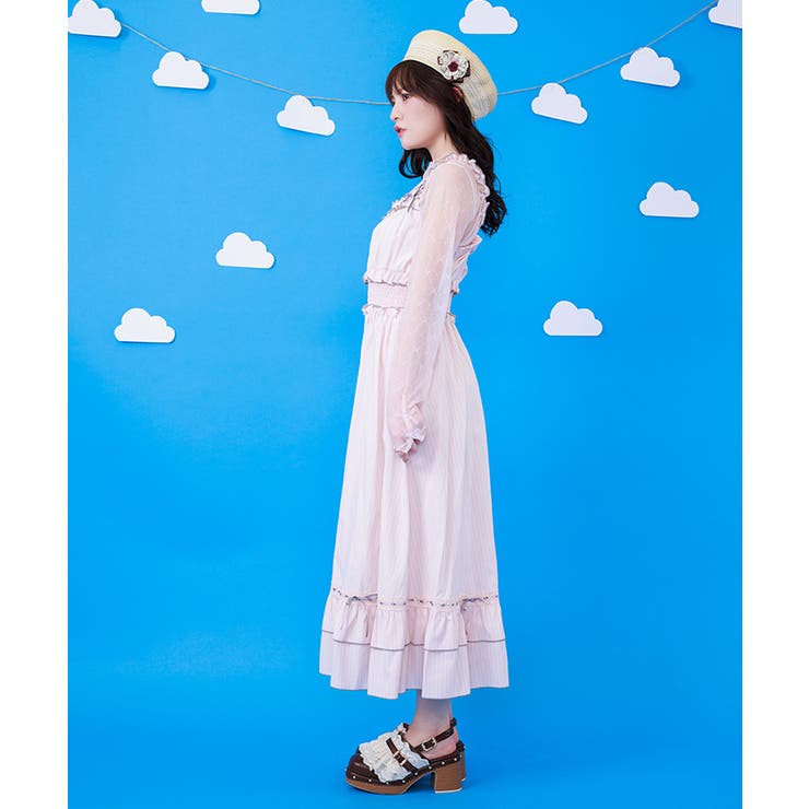 メローフリルストライプジャンパースカート | axes femme | 詳細画像2 